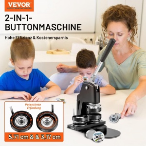 Masina de Buton VEVOR 2-in-1, 32 mm si 58 mm, Set Complet - Img 2