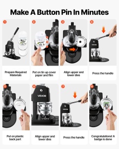 Masina de Butonat VEVOR 3-in-1, capacitate 300 butoane, design ergonomic - Img 6
