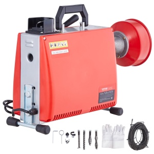 Masina de curatare tevi VEVOR 250W cabluri din otel 20m si 46m motor puternic accesorii incluse