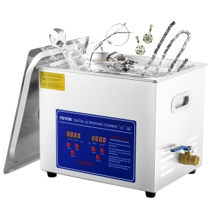 Masina de curatat cu ultrasunete VEVOR Masina de curatat cu ultrasunete din otel inoxidabil 10L Temporizator de incalzire digitala Curatarea bijuteriilor pentru uz casnic personal comercial