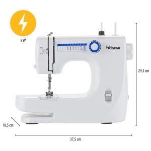 Masina de cusut Tristar, model entry-level pentru incepatori, 10 modele de cusaturi, functie brat liber, ac dublu, filetare usoara, design usor, nu pentru tesaturi groase, de la 12 ani, SM-6000 - Img 2