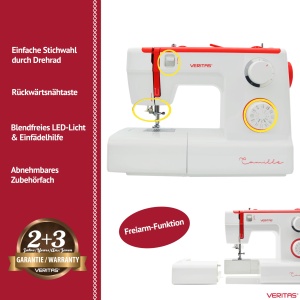 Masina de cusut Veritas Camille Alb-Rosu 32 programe LED Auto Fadenspannung - Img 7
