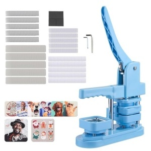 Masina de facut badge-uri VEVOR DC109 Albastra 50x50 mm Kit complet DIY - Img 2