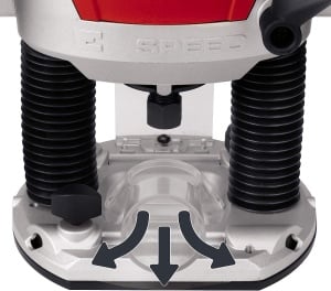 Masina de frezat Einhell TE-RO 1255 E (1200 W, colt O 6 si 8 mm, inaltime cursa 55 mm, control electronic al vitezei, blocare ax, schimbare usoara a sculei) Rosu/Negru - Img 3