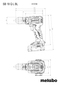 Masina de gaurit cu percutie Metabo SB 18 L BL Q, 65 Nm, Motor Brushless, 18V - Img 2