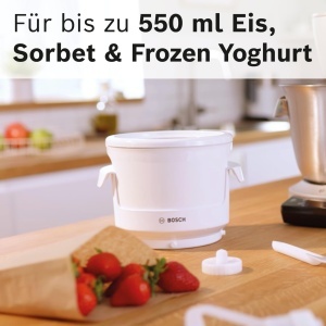 Masina de inghetata Bosch MUZ9EB1, 550 ml, accesorii pentru robot de bucatarie OptiMUM, usor de montat - Img 2