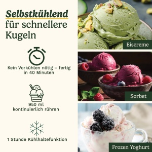 Masina de inghetata Cuisinart FreezeEase 3 setari fara pre-racire 950 ml - Img 2