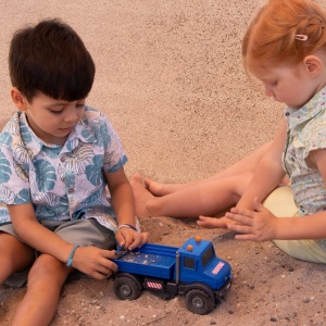 Masina de Jucarie Mercedes-Benz Unimog Kipper 124 cu Kippmechanismus pentru Copii - Img 2