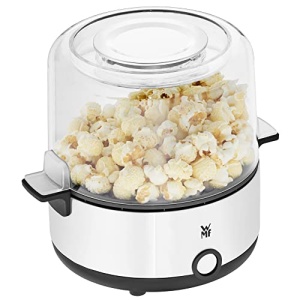 Masina de popcorn de bucatarie WMF minis pentru casa, aparat de floricele de porumb, plita acoperita, capac ca bol de servire, deschidere topita unt, floricele de porumb cu zahar si sare, economie de spatiu, otel inoxidabil mat - Img 14