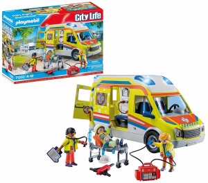 Masina de Salvare PLAYMOBIL 71202 cu Lumini si Sunete, 67 Piese, pentru Copii 4