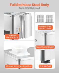 Masina de taiat carne VEVOR DGQ-32B 550W lame din inox 35mm grosime - Img 6