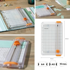 Masina de taiat hartie Fiskars SureCut A5, 10 coli, AlbPortocalie - Img 2