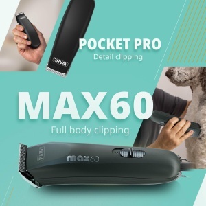 Masina de tuns animale WAHL Max 60 Pocket Pro motor puternic set complet pentru toate tipurile de blana negru - Img 3