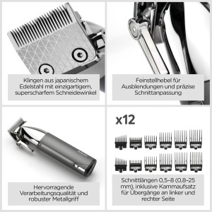 Masina de tuns BaByliss Super-X Metal E996E, cu lame din otel japonez, acumulator lithium, negru - Img 4