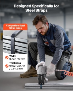 Masina de Umplere Pneumatica VEVOR 8500N pentru Benzi Metalice 19mm cu Taiere si Sigilare - Img 3