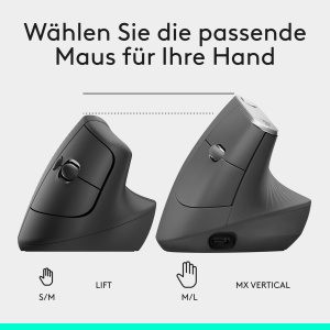 Maus ergonomic vertical Logitech Lift, pentru maini mici si medii, wireless, 4000 DPI - Img 11