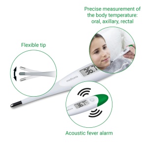 medisana TM 700 Termometru clinic digital, termometru cu alarma de febra, rezistent la apa, rapid si precis, cu functie practica de depozitare, pentru bebelusi, copii si adulti - Img 4