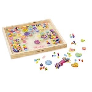 Melissa Doug Set Creativ Perle din Lemn FSC 200 Piese Pentru Copii 4 - Img 4