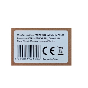 Microfon cu difuzor PNI MHS60, 2 pini, negru, cablu 60 cm - Img 7