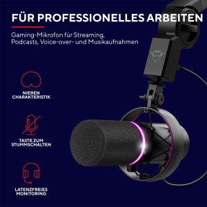 Microfon Trust Gaming GXT 255Plus Onyx Negru USB cu Brat si Popfilter - Img 2