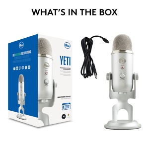 Microfon USB Blue Yeti Profesional pentru Streaming Podcasting Gaming Argintiu - Img 11