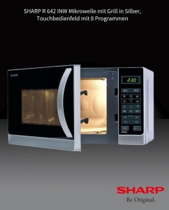Microwava cu Grill SHARP R642INW, 20L, 800W, Argintie - Img 3