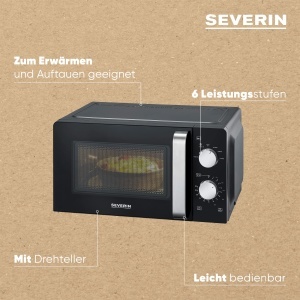 Microwava Severin MW 7886, 17L, 700W, NegruInox - Img 5