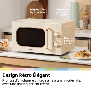 Mikrova Comfee CMO-M202NC, 20 l, 700 W, Vintage, Crem Apricot - Img 3