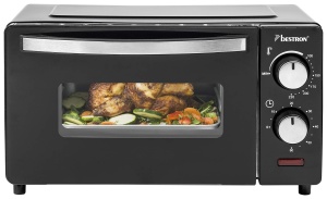 Mini cuptor compact Bestron AOV9 cu caldura superioara/inferioara, 9 litri, 800 wati, negru - Img 3