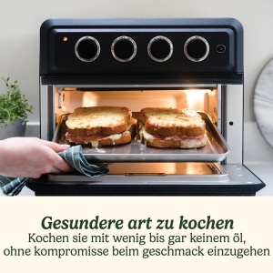 Mini cuptor cu friteuza cu aer Cuisinart | 7 in 1: Prajire, prajire, coacere, gratar, paine prajita, prajire si mentinere calda | 2 setari de caldura, capacitate mare de 17L | 30% mai rapid | Eficient energetic - Img 4