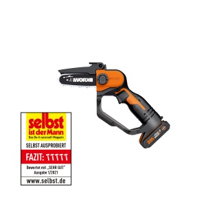 Mini fierastrau cu lant Worx WG324E1 20V compact si portabil 12 cm cu acumulator si incarcator - Img 7