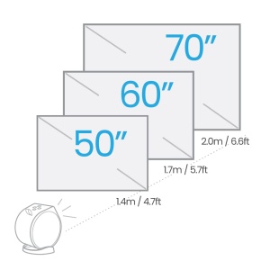 Mini proiector BenQ GV11, unghi de proiectie de tavan de 135deg, extensie de bas de 270deg, Google Android TV 10, design rotund, baterie de 160 min, 200 de lumeni ANSI, corectie automata trapezoidala, Wi-Fi | &, Alb | HDMI - Img 3