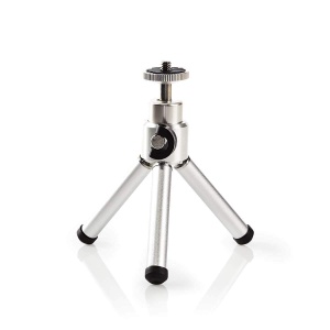 Mini Stativ NEDIS TPOD1000GY cu Functie Pan Tilt, Capacitate 0.8 kg, 13.4 cm, NegruSilver - Img 1