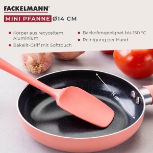 Mini Tigaie Fackelmann 14 cm, Aluminiu reciclat, Culoare roz - Img 2