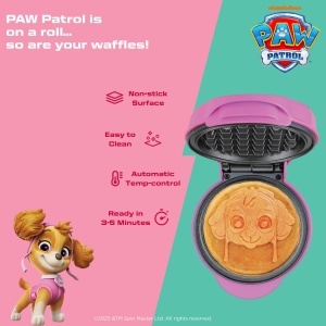 Mini Waffeleisen Bestron APP500SHP Paw Patrol Design Skye Culoare Roz - Img 4