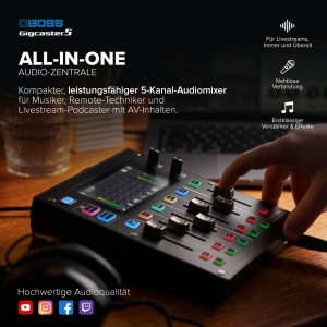 Mixer audio BOSS Gigcaster 5 cu 5 canale, interfata USB, touchscreen color - Img 2
