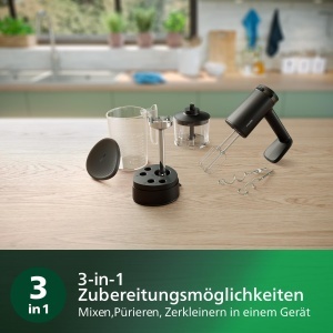 Mixer de mana Philips 5000 Series HR378120 3-in-1 500 W 5 viteze Negru - Img 7