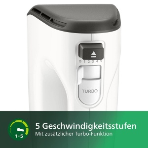 Mixer de mana Philips HR374100 450W AlbNegru 5 viteze Turbo - Img 5