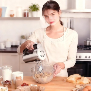Mixer de mana VINATO 300W 6 trepte viteza 2 teluri si 2 carlige din inox protectie supraincalzire - Img 7