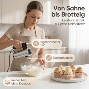 Mixere manual ProfiCook PC HM 1335, 400W, 5 viteze, accesorii din otel inoxidabil - Img 4