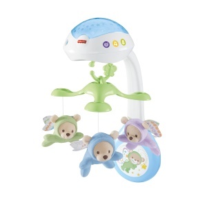 Mobile pentru bebelusi Fisher-Price CDN41, cu muzica, lumini si animale plush