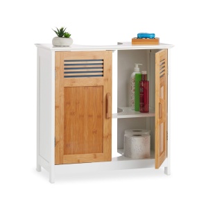 Mobilier baie Relaxdays, dulap sub chiuveta, 60x60x30cm, albbambus