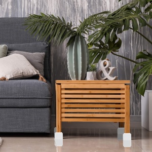 Mobilier Inaltator Relaxdays, Set 4 Piese, 8.5 cm, Bambus Natur - Img 5