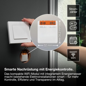 Modul de comutare OSRAM SMART WiFi 8A cu contor de energie, alb - Img 2