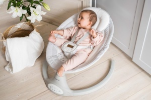 MoMi KENANI Leagan pentru copii 9 kg Bluetooth si telecomanda cu protectie solara si plasa impotriva insectelor - Img 2