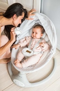 MoMi KENANI Leagan pentru copii 9 kg Bluetooth si telecomanda cu protectie solara si plasa impotriva insectelor - Img 22