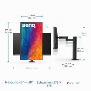 Monitor 4K BenQ PD2705UA, 27 inch, Ergo-Arm, USB-C, HDR10 - Img 4