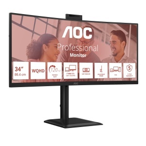 Monitor AOC CU34E4CW 34 inch Curbat, UW-QHD, 120Hz, Negru