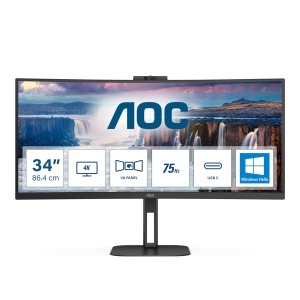 Monitor AOC CU34V5CWBK 34 inch Curved, UW-QHD, 100Hz, Negru