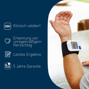 Monitor automat de tensiune arteriala la incheietura mainii OMRON RS1, validat clinic, Monitor de tensiune arteriala preformat pentru manseta 13,5-21,5 cm, masurare precisa, control potrivire manseta - Img 4